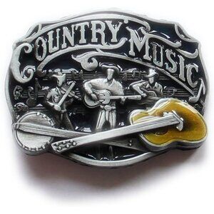 🆕Men's  Metallic Imported Native American Vintage Country Music Belt Buckle